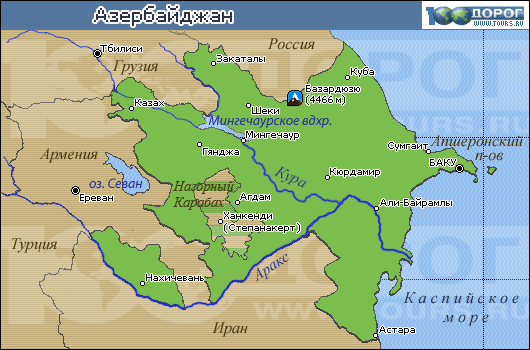 карта Азербайджана карта Азербайджана
