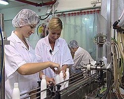 На заводе работают много выходцев из России и Украины На заводе работают много выходцев из России и Украины
