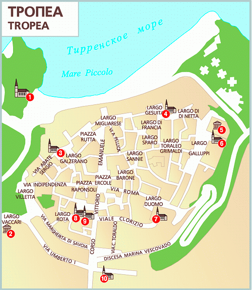 карта Тропеа карта Тропеа