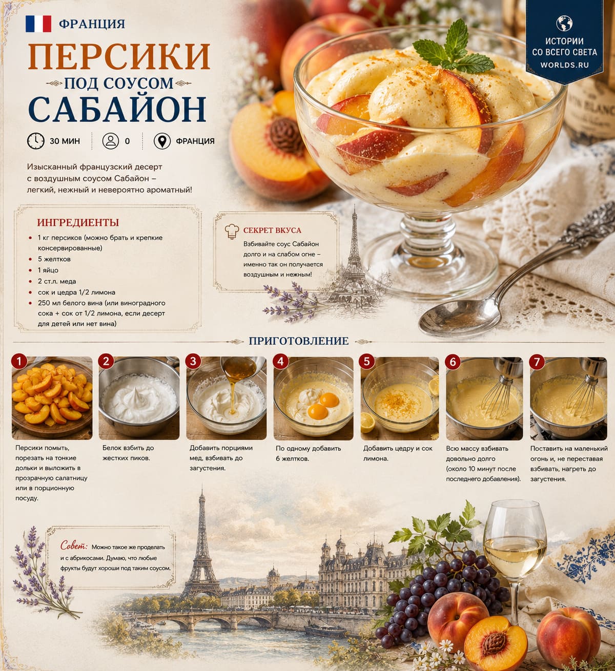  ПЕРСИКИ ПОД СОУСОМ САБАЙОН