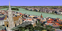 Здания Будапешта - в приложении Google Earth