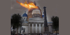В Санкт-Петербурге загорелся Троицкий собор